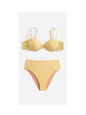 NWT MADEWELL x Yellow Gingham Seersucker Bikini Set, Medium